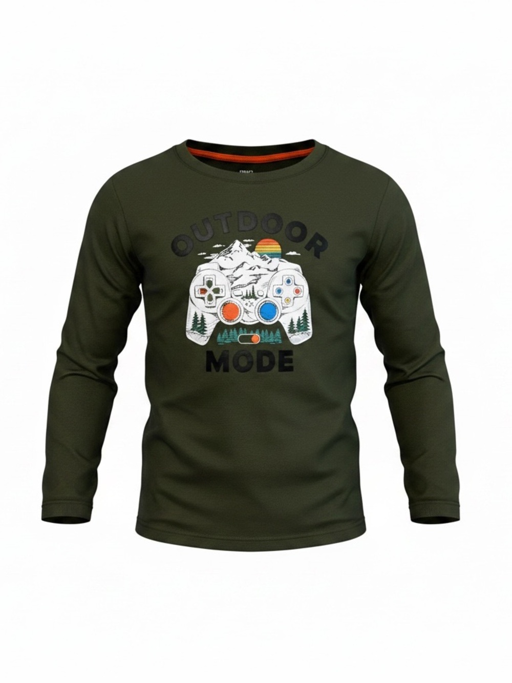 Epic Threads Boys Graphic Long-Sleeve Tee - Olive Green